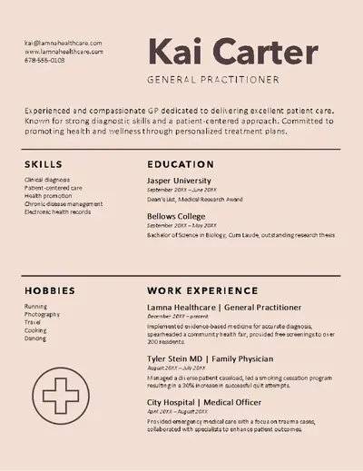 Skills focus graphic professional resume orange modern bold