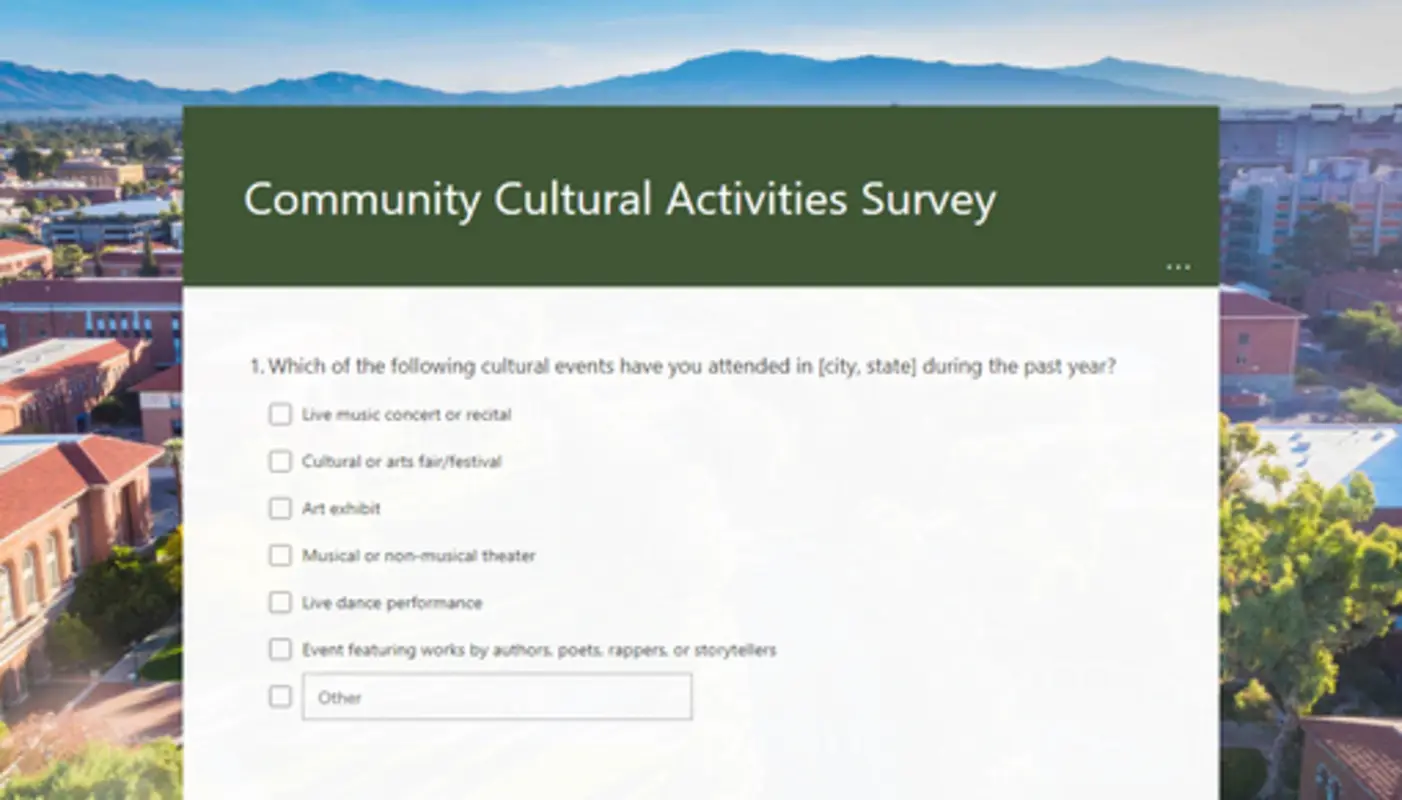 Community cultural activities survey green