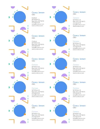 Eighties business cards blue modern-geometric