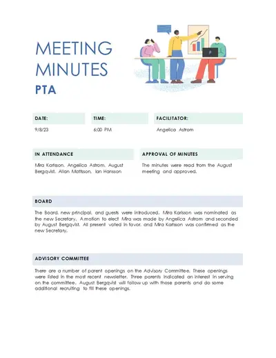 Educational meeting minutes modern simple