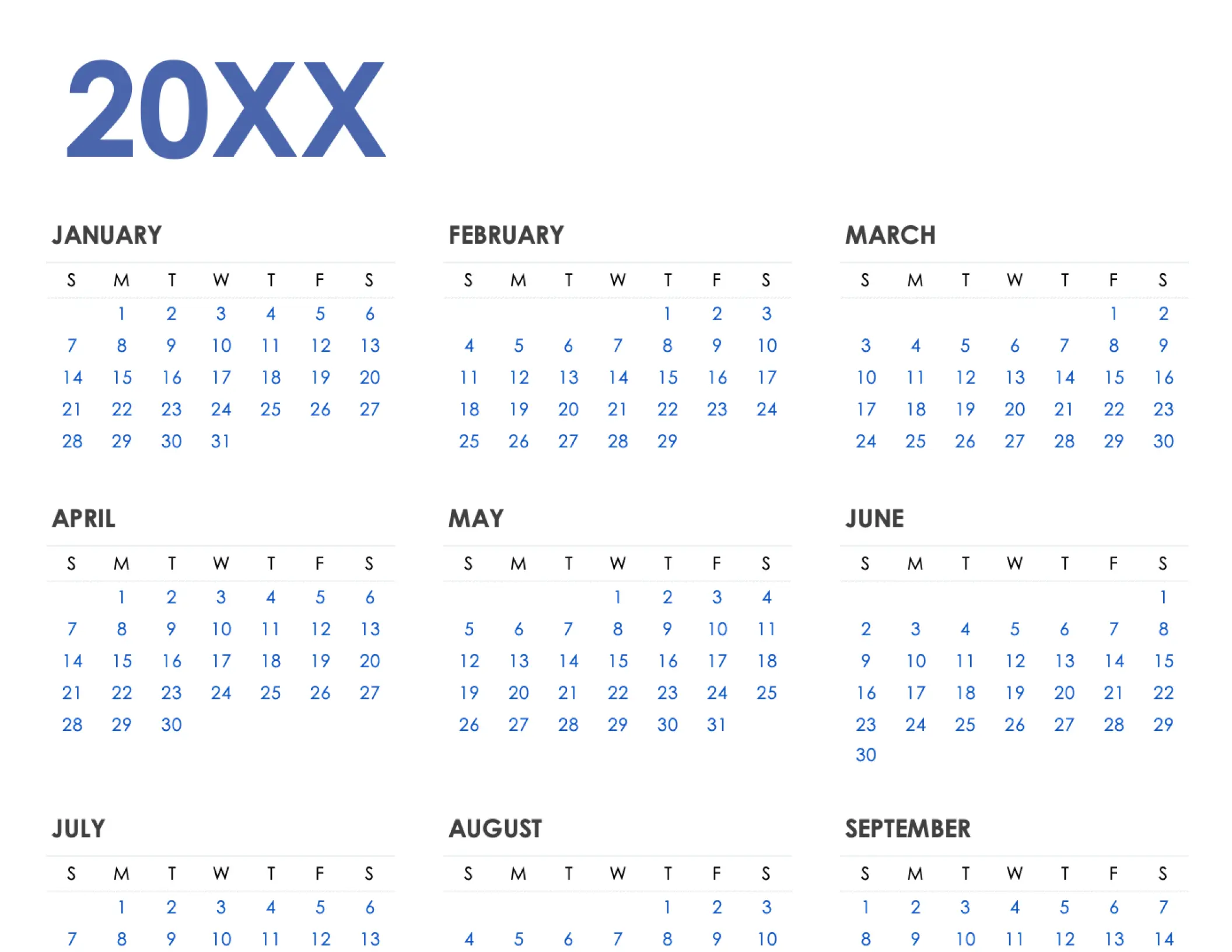 Simple calendar modern simple
