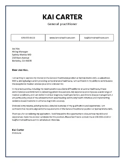 Bold border professional cover letter modern simple