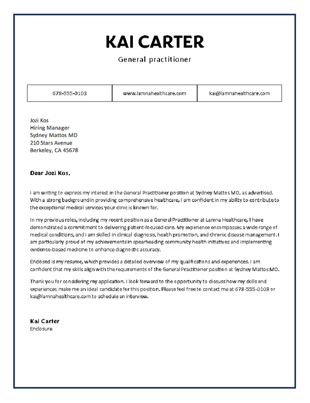 Bold border professional cover letter modern simple