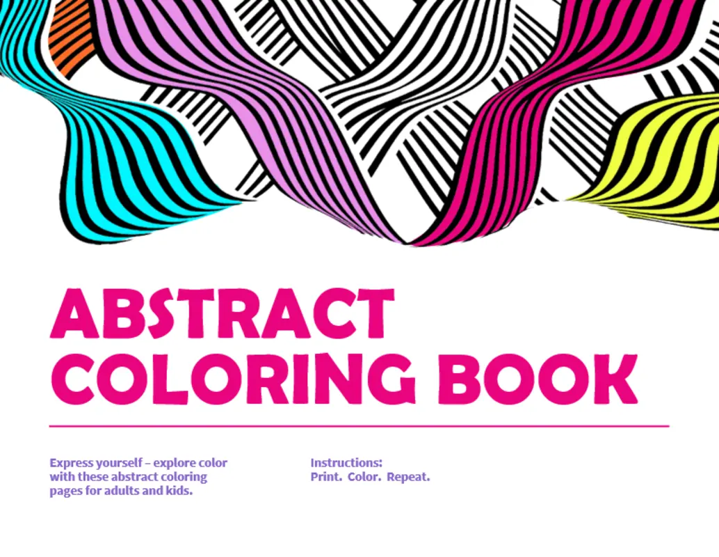 Abstract coloring book modern bold
