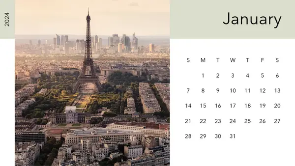 Cityscape photo calendar modern-simple