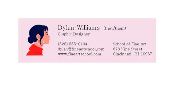 Artsy profile email signature modern simple