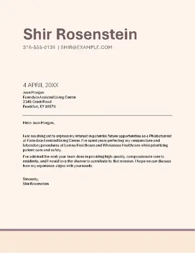 Simple ATS healthcare letter of interest orange modern-simple