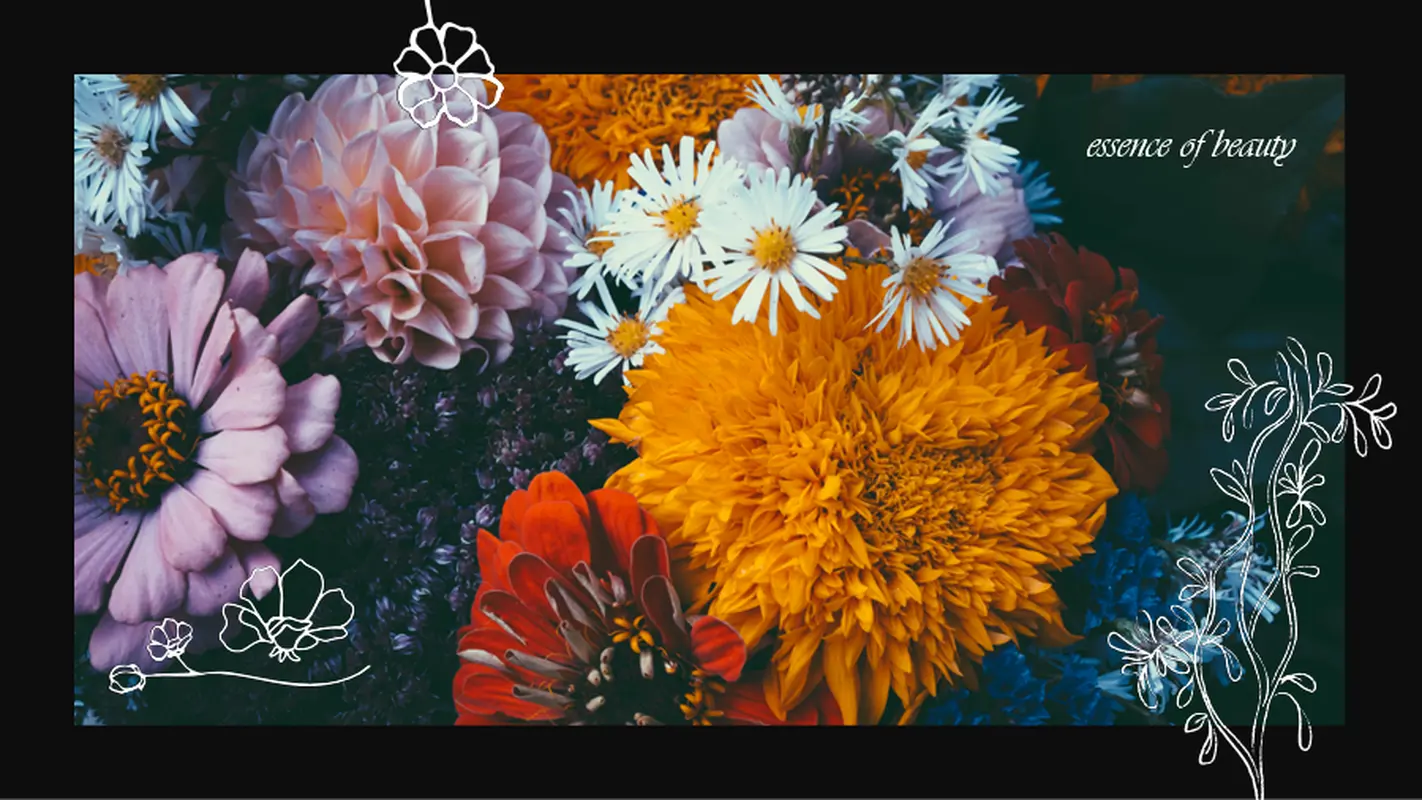 Vintage floral photo slideshow black vintage botanical