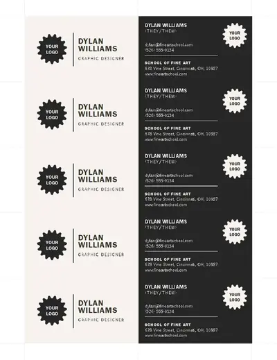 Your logo here business card black modern-simple