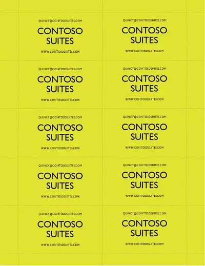 Fluorescent business card yellow modern-bold