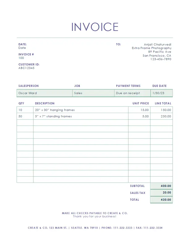 Free invoice template | Microsoft Create