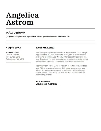 Classic letter of interest modern-simple