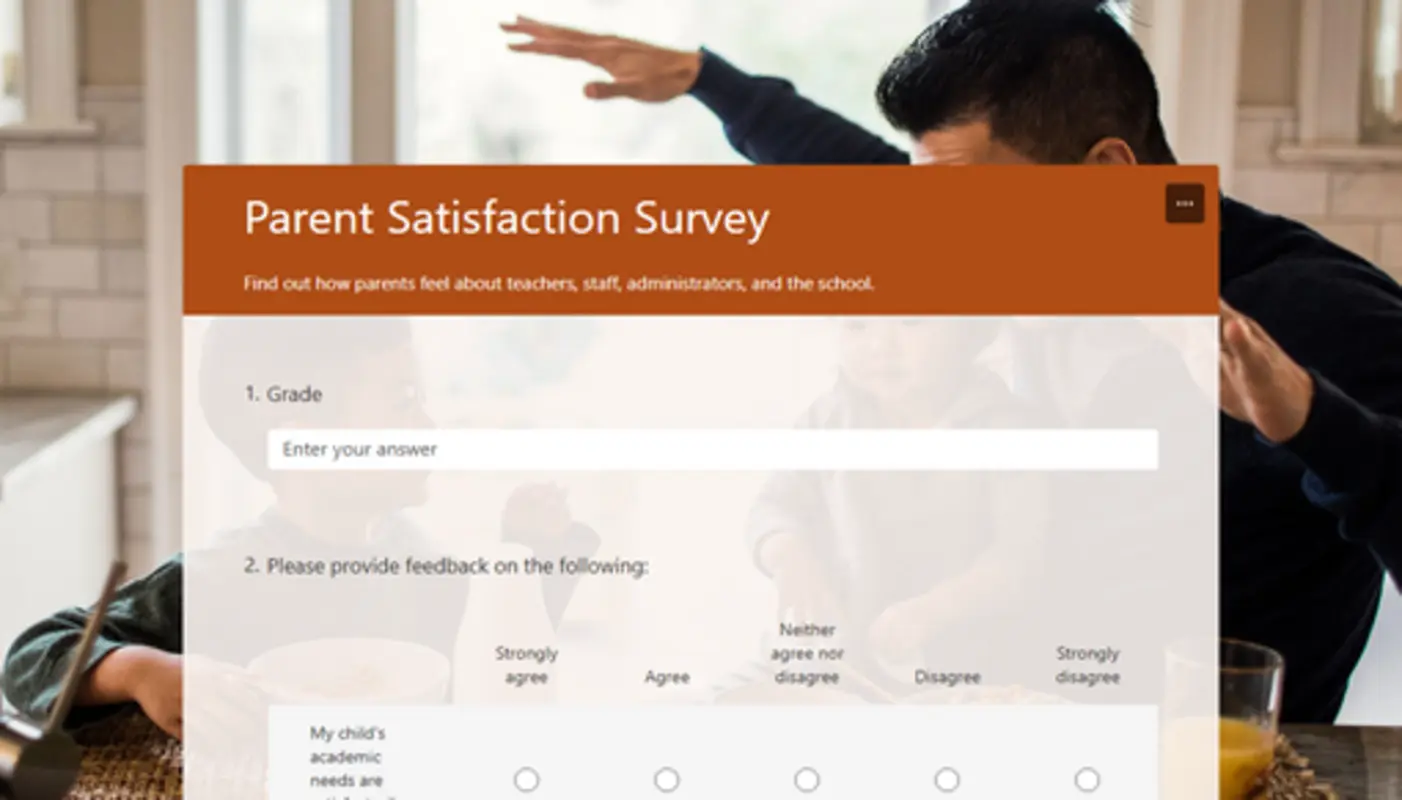 Parent satisfaction survey black modern simple