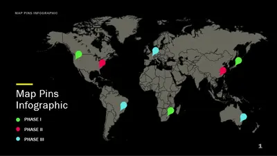Map pins infographic (view theme, widescreen) modern-simple
