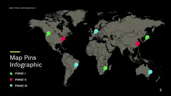 Map pins infographic (view theme, widescreen) modern-simple
