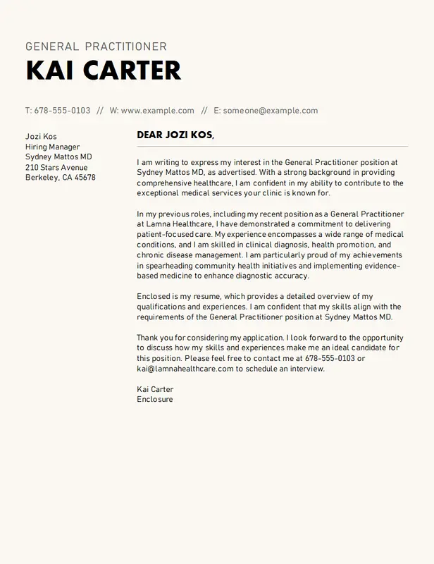 Bold minimalist professional cover letter modern bold