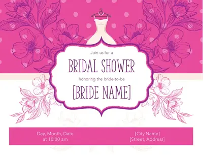 Floral bridal shower invitation pink vintage-botanical