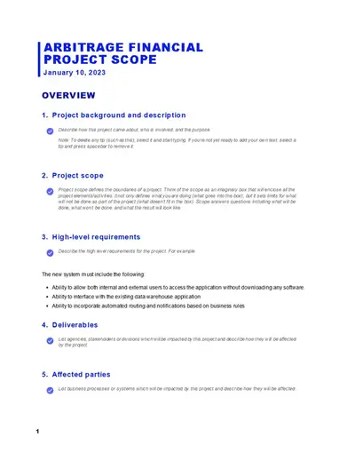 Business project scope report modern simple