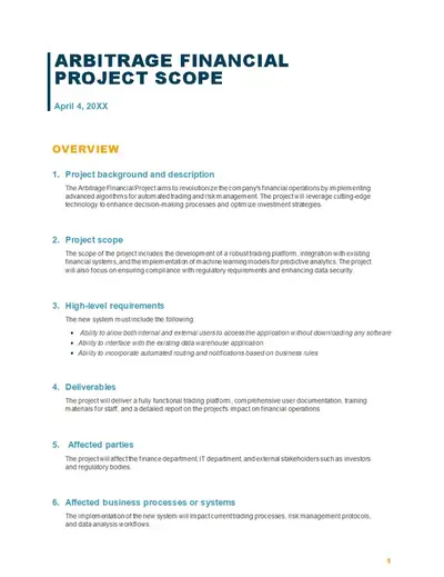 Business project scope report white modern simple