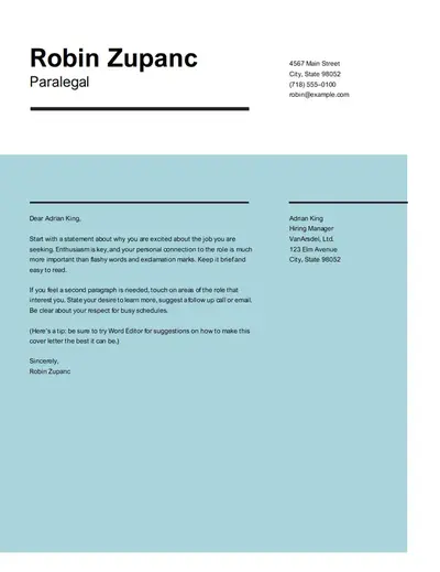 Impact cover letter modern simple