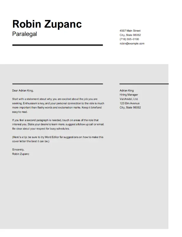 10 Short Cover Letter Template DeclenOrion