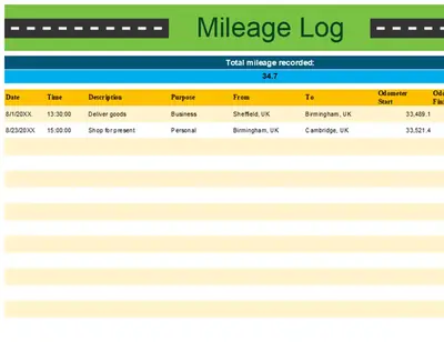 Personal mileage tracker modern simple