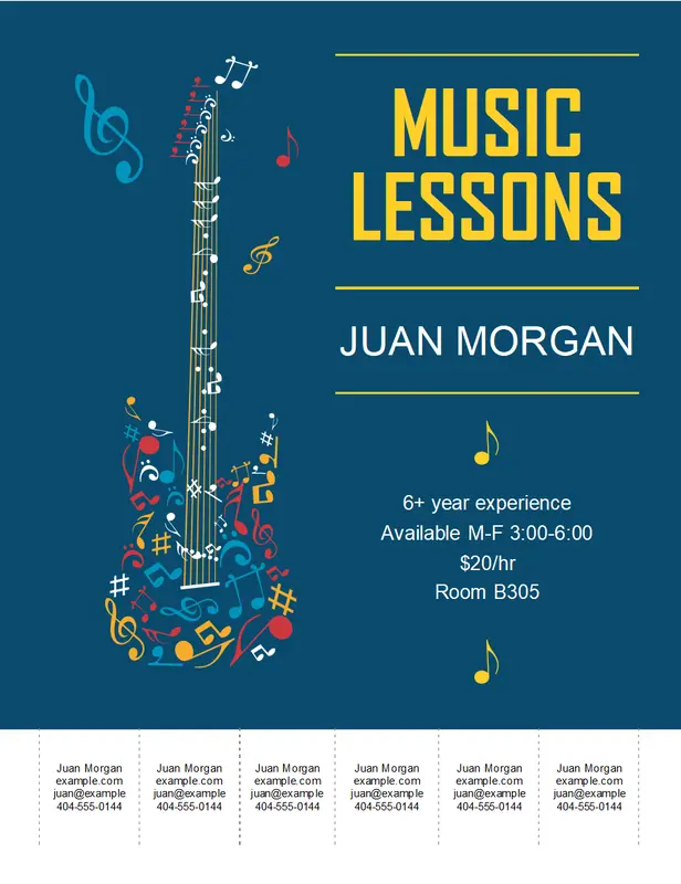 Music tutor blue whimsical line