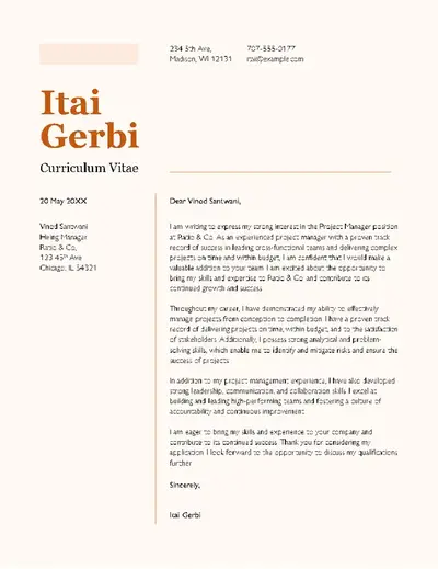 CV Cover letter modern color block