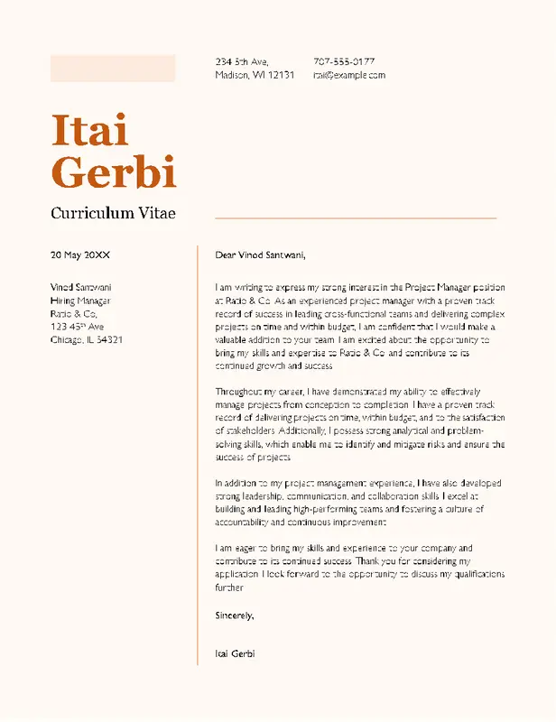 CV Cover letter modern color block