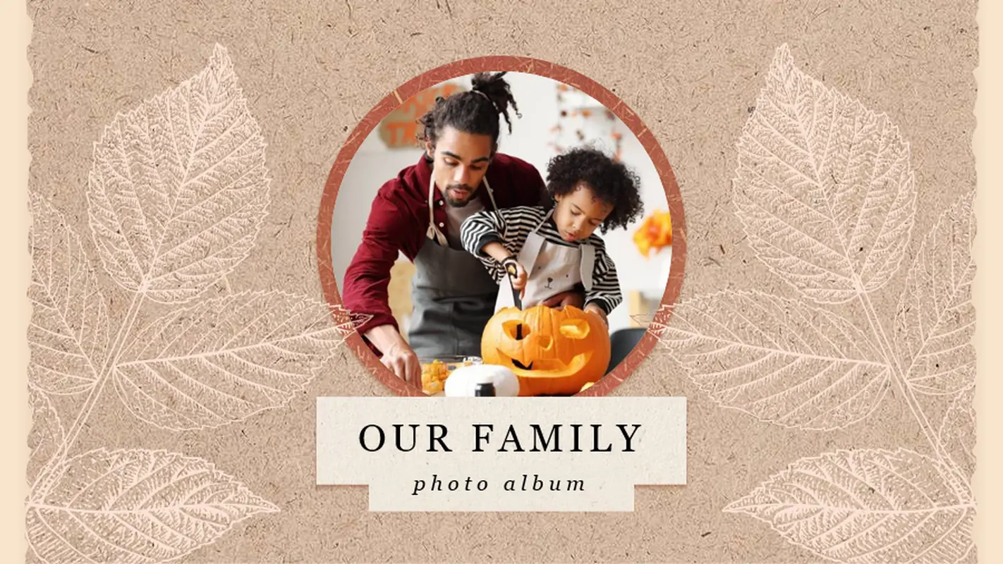 Fall family photo album vintage-botanical