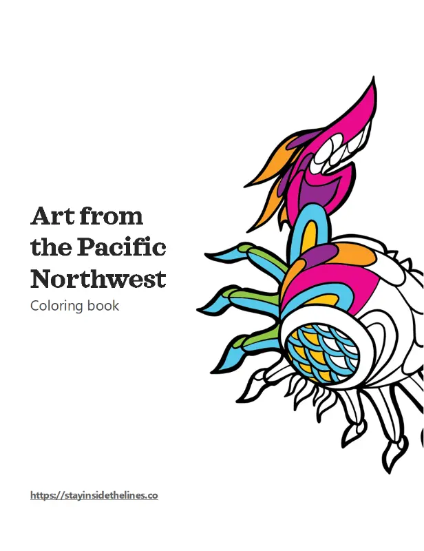 Art from the Pacific Northwest coloring book whimsical line