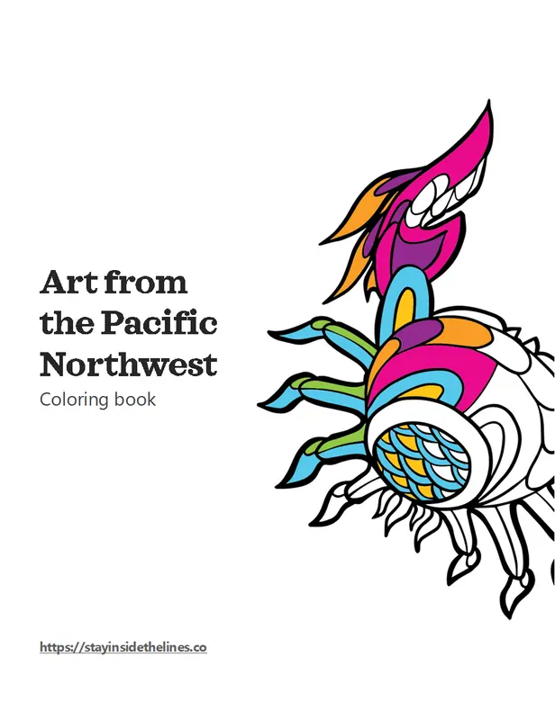 Art from the Pacific Northwest coloring book whimsical line