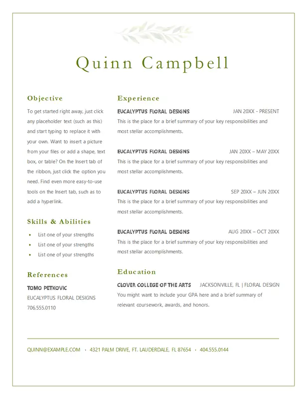 Free resume templates to download and print