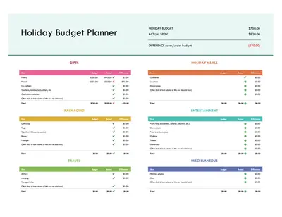 Holiday budget planner modern-simple