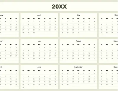 Calendar creator (any year) modern simple