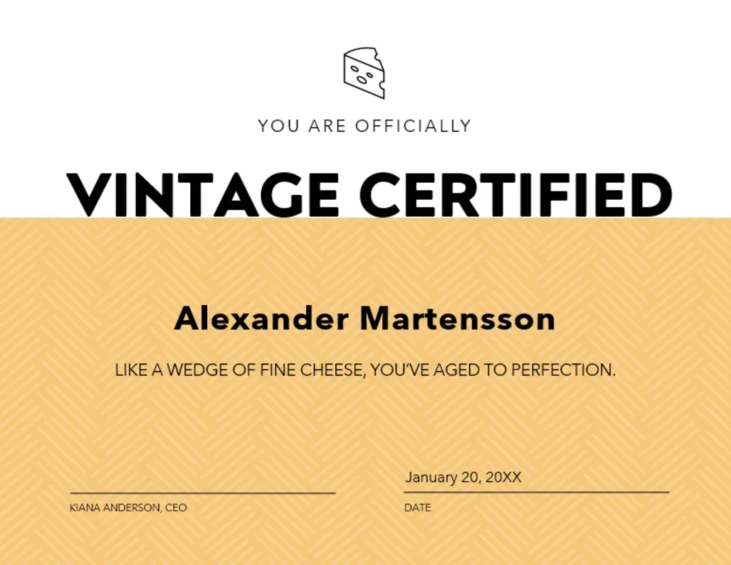 Funny certificates modern-geometric