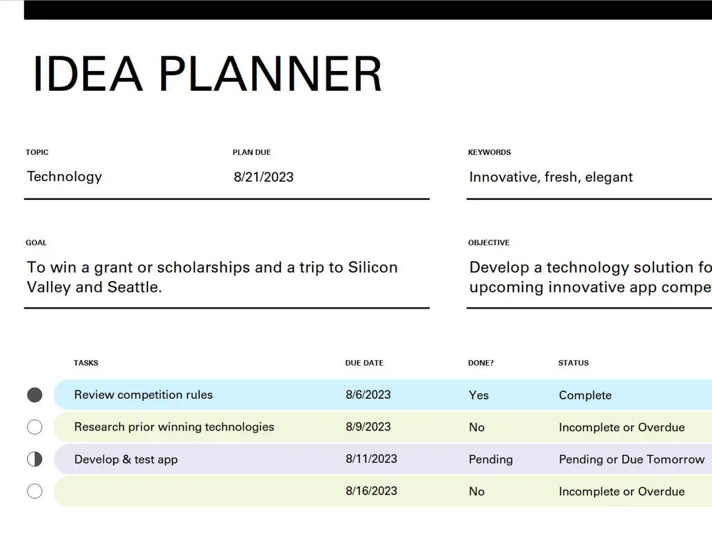 Idea planner (tasks) purple modern-simple