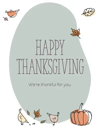 Thanksgiving party printables  whimsical line