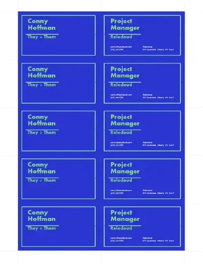 Bold & bright business card blue modern-bold