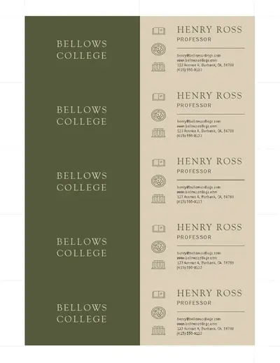 Earthy educator business card green modern-simple