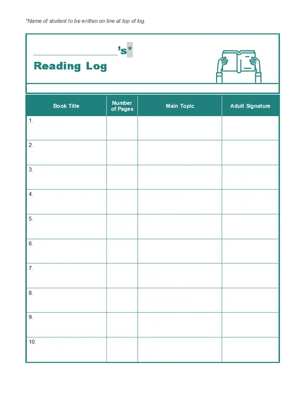 Reading log modern-simple
