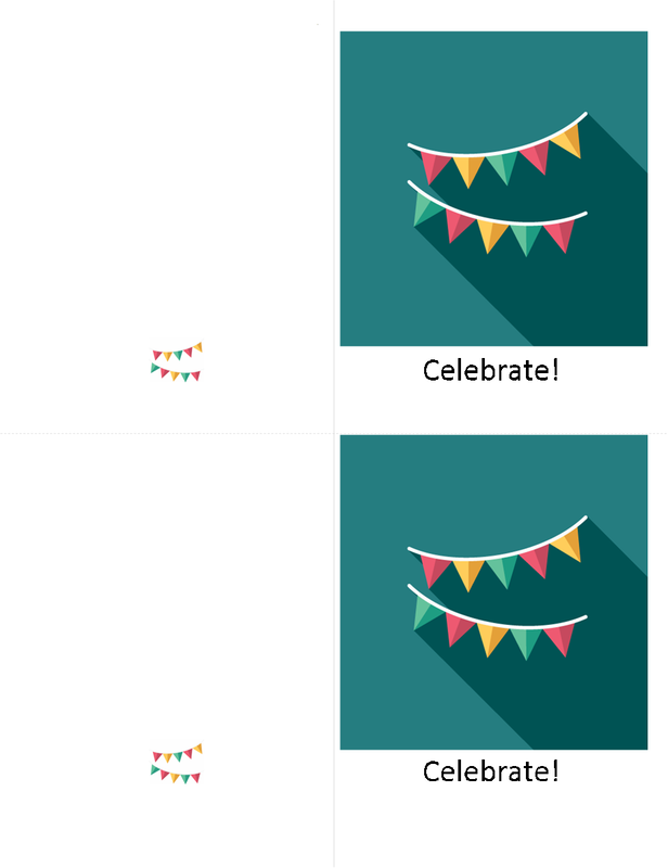 Bunting celebration card green modern-simple