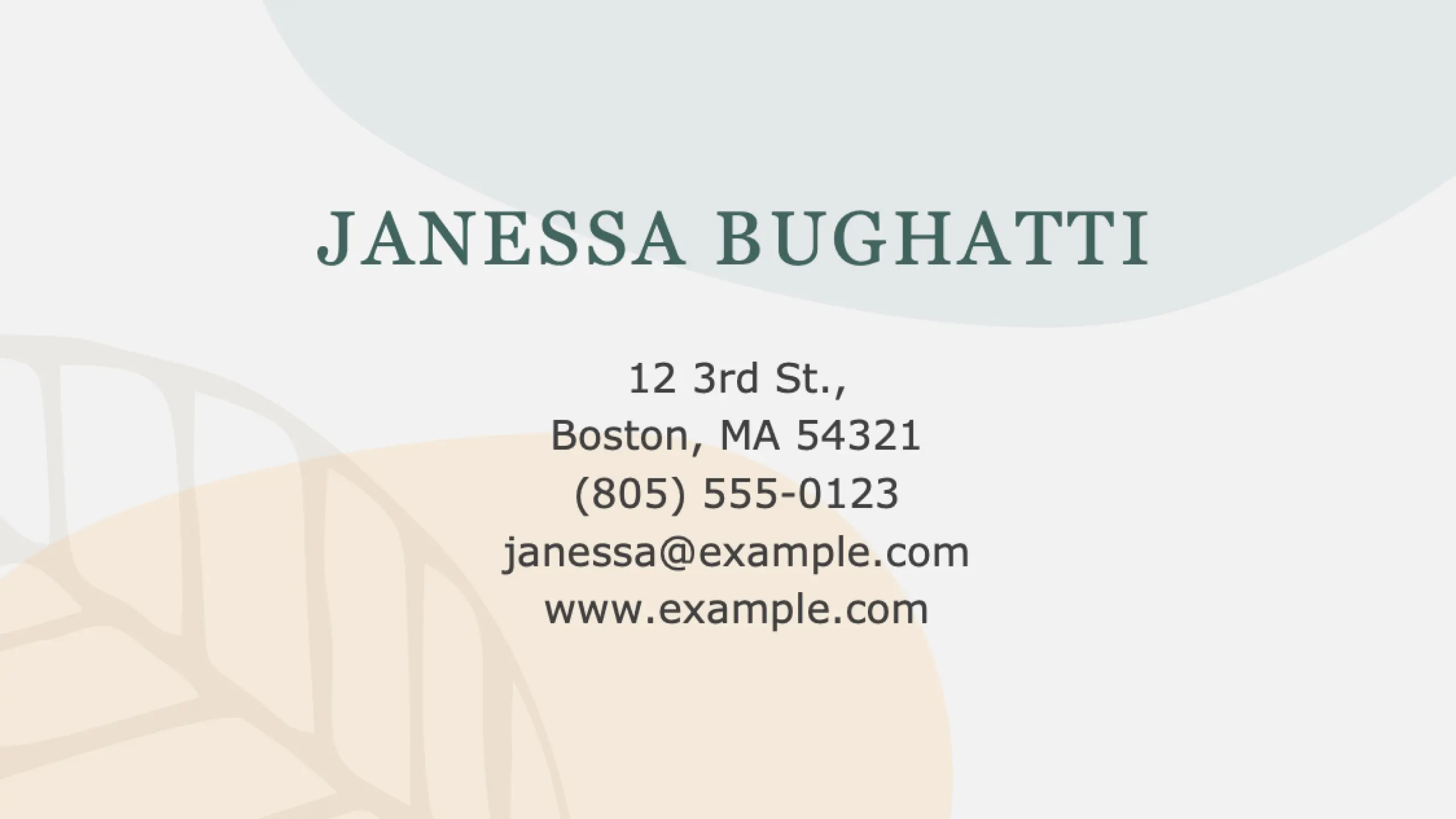 Organic logo business cards (10 per page) green organic simple