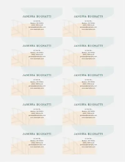 Organic logo business cards (10 per page) green organic simple
