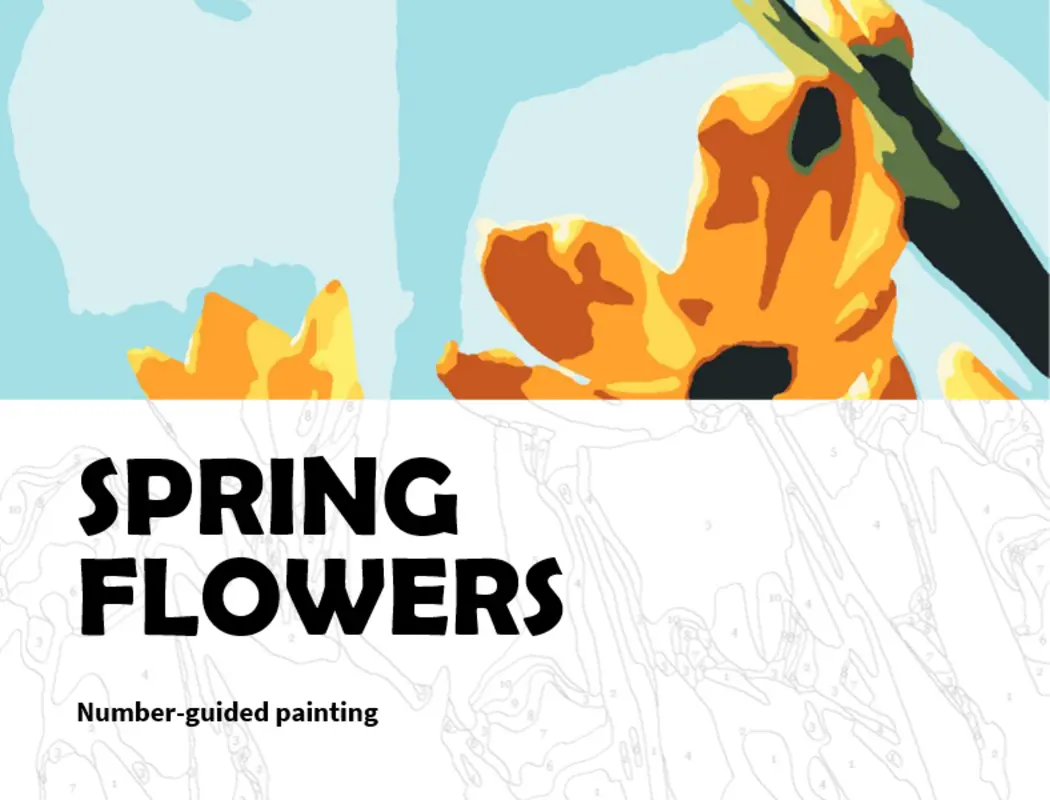 Flowers paint by numbers organic simple