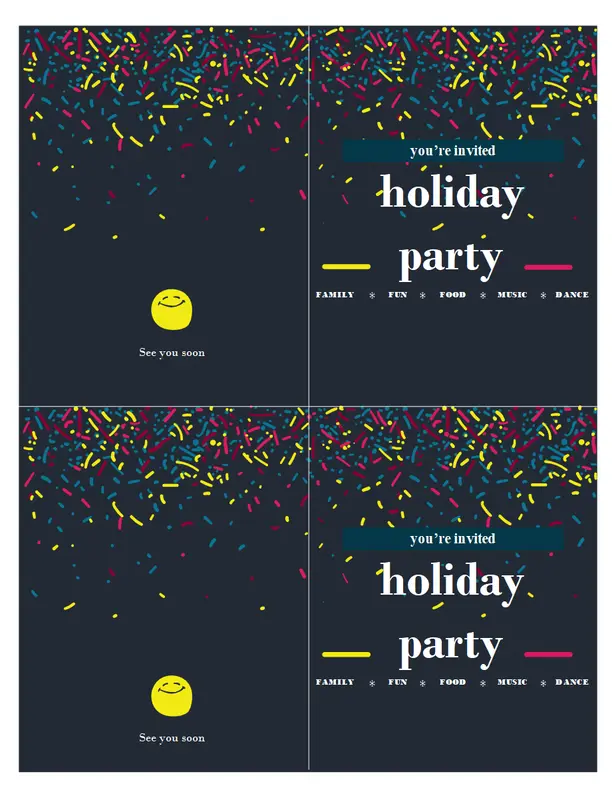 Holiday event invitation modern-bold
