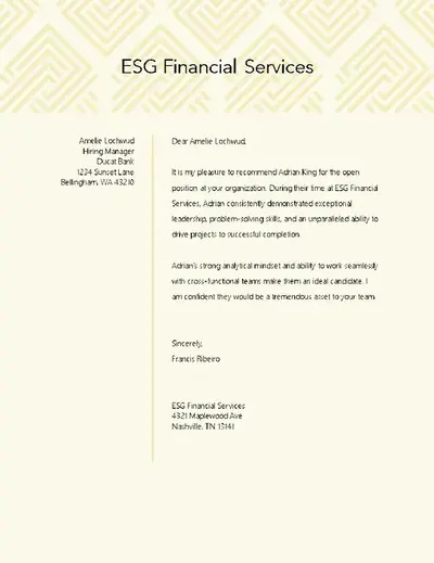 Recommendation letter grey modern bold