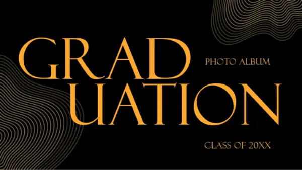 Dark graduation photo album black modern bold