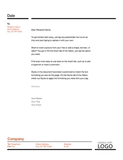 Letterhead (Red and Black design)