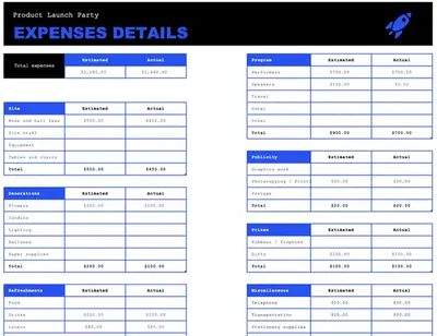 Event budget simple modern simple